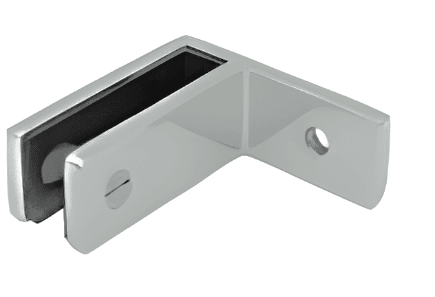 Glass to Wall Stiffener, 90 Degree - SWSTIFG-W: Satin brushed