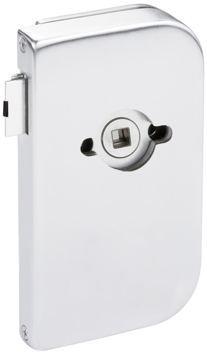 Office Glass Door Lock Case, Non-Locking, for Lever Roses: Satin Anodized