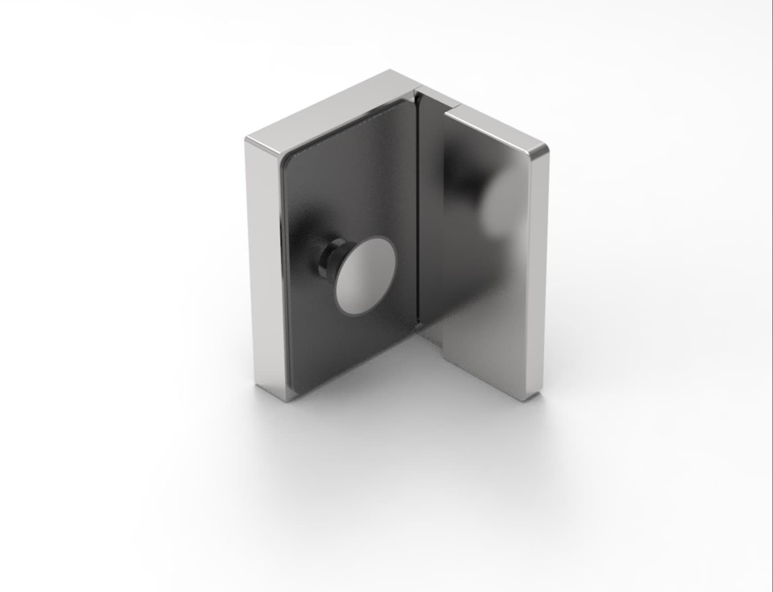 Murello 90 Degree Glass to Wall Connector, Flush Mounting: Polished Chrome