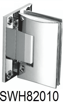 Wall to Glass Shower Hinge, Full Back Plate with Curve Plate - SWH82010: Polished nickel