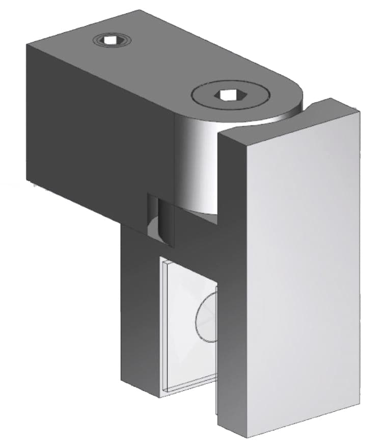 Swivelling U-Bracket, 12 x 12 mm, for 8 - 10 mm Glass (SWG-05700)