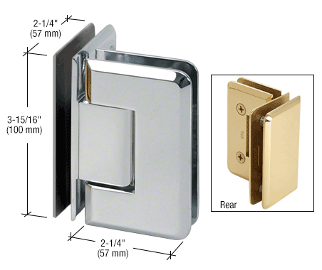 Cologne Series Glass to Glass Hinge (SWG-02162): Polished Chrome