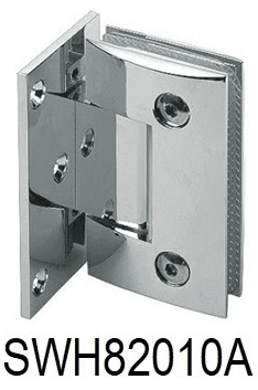Wall to Glass Shower Hinge, Offset Back Plate with Curve Plate - SWH82010A: Polished nickel