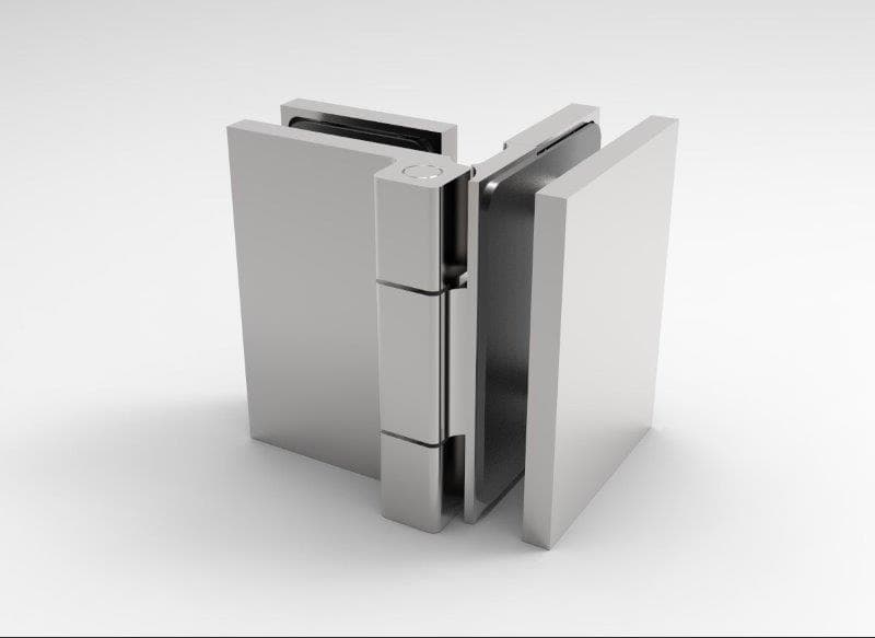 Como 90 Degree Outward Opening Glass-to-Glass Hinge: Polished Chrome