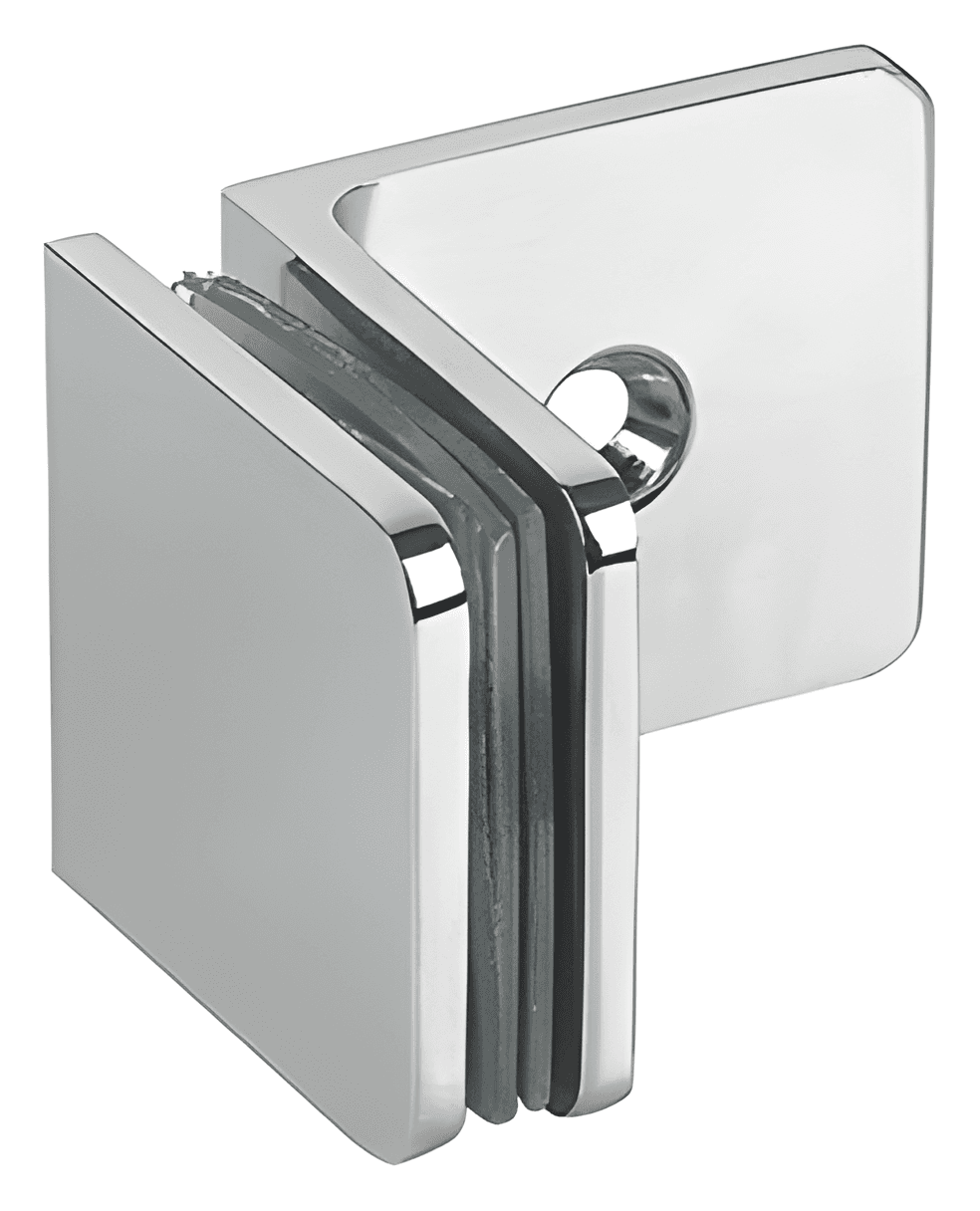 Glass to Wall Clamp, 90 - SWGC83130: Polished nickel
