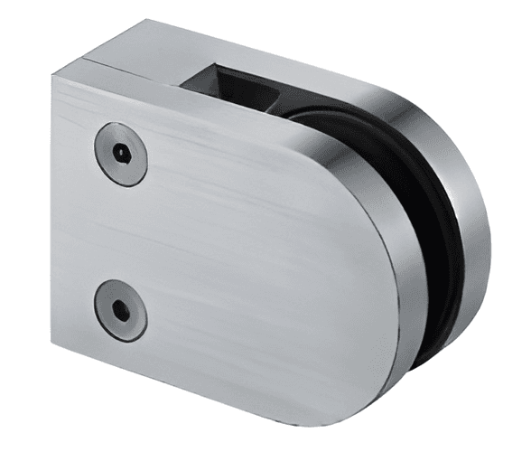 D Shape Glass Clamp, 10 mm Glass - SWDCLMPS10: Polished nickel