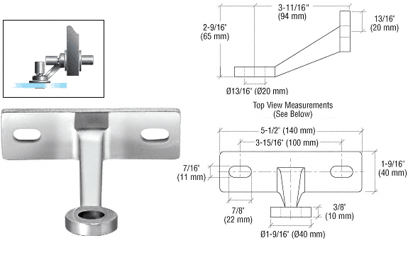 Wall/Fin Mount Frame Heavy Duty 1 Arm Spiders: Polished Stainless
