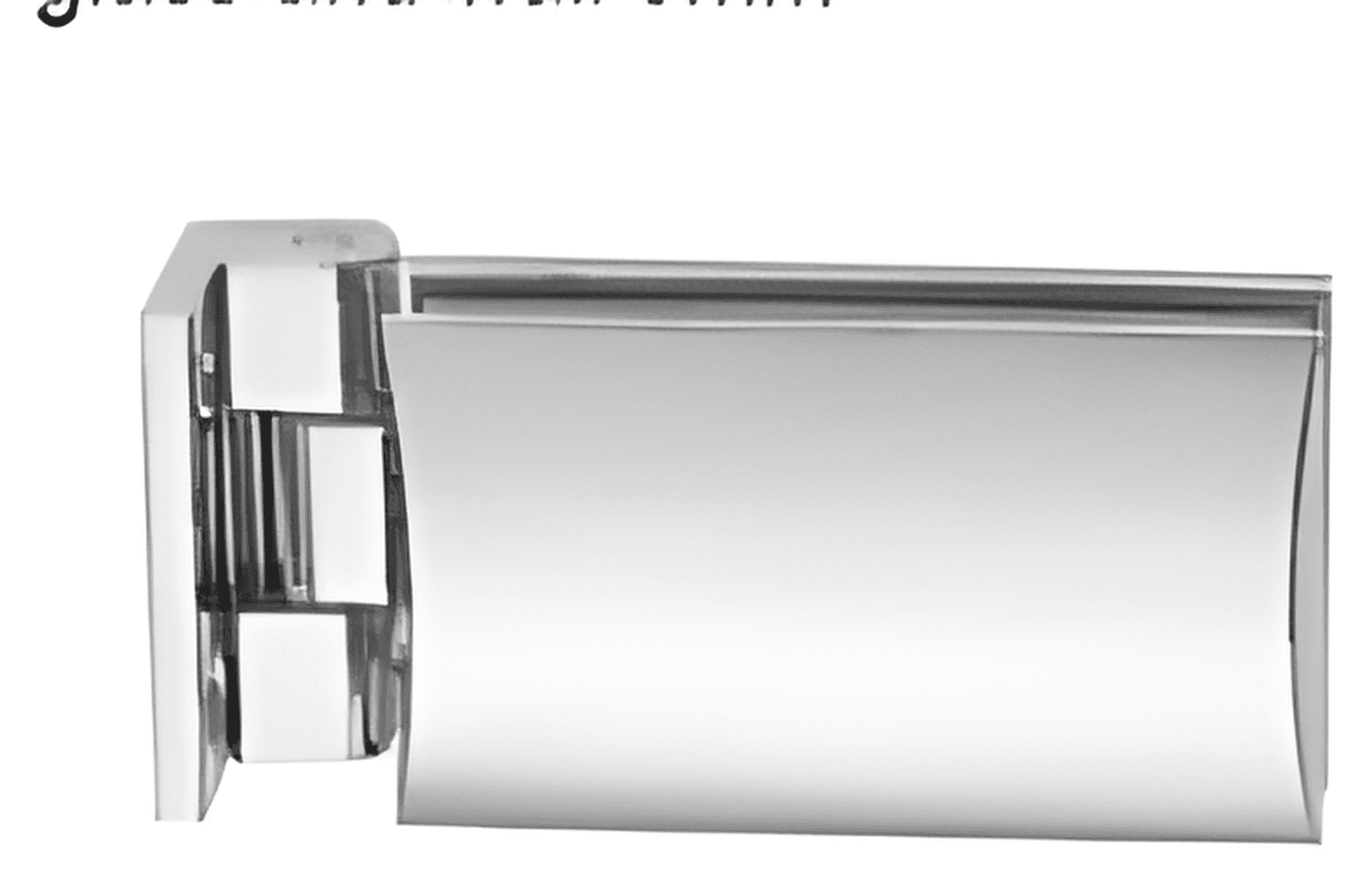 Wall mount glass to wall hinge, suitable for 8-10mm toughened glass: Polished nickel