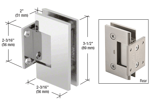 Geneva Wall Mount Hinge, Short Back Plate